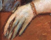 Edgar Degas Detail  of Portrait of Miss Lu oil